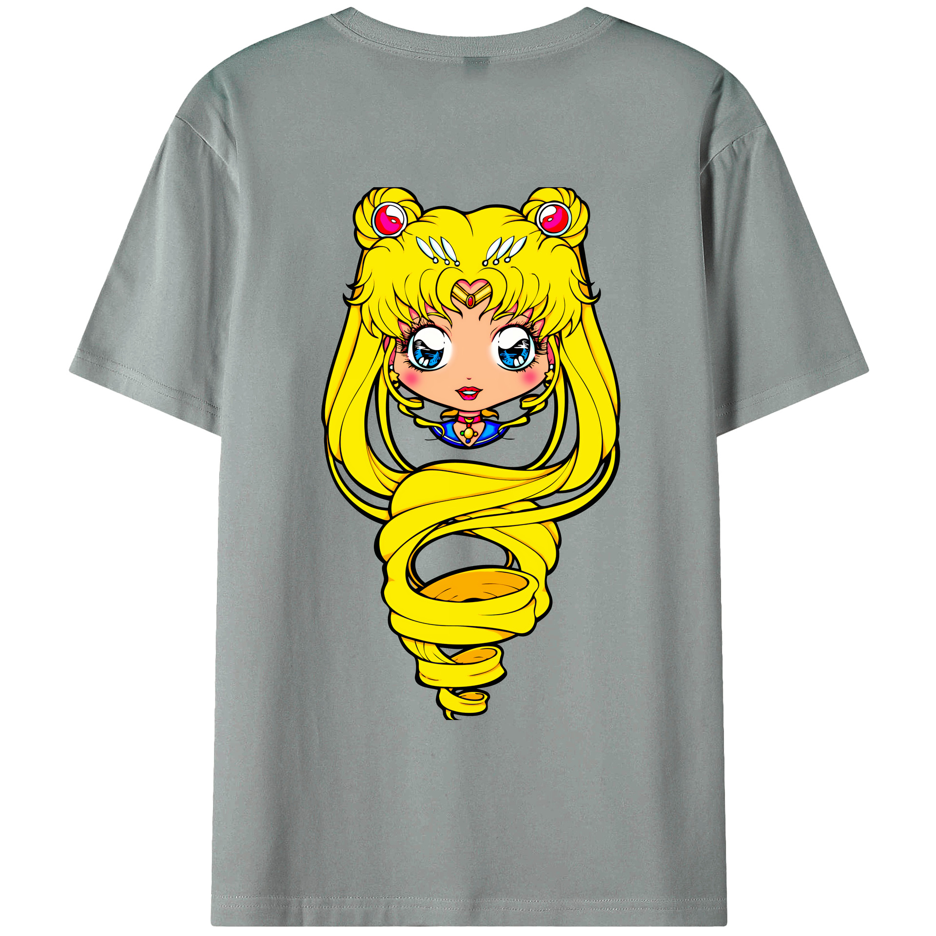 （画像用） 美少女戦士セーラームーン 月野 うさぎ つきの うさぎ Sailor Moon Tsukino Usagi 綿100％ メンズ半袖Tシャツ（バックプリント） 通気性
